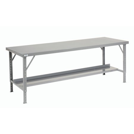 GLOBAL INDUSTRIAL Heavy-Duty Extra Long Folding Assembly Workbench, 84 W x 28 D, Gray 606757